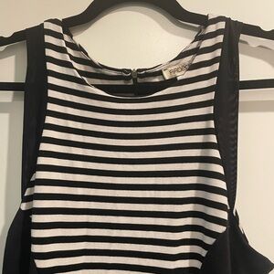 Arden B Black and White Cut Out Tank Top